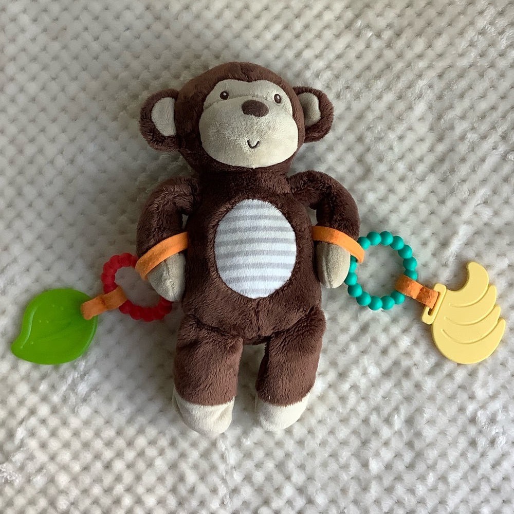 Carters Activity Monkey Plush Rattle and Teether Toy 🐵 - Picture 5 of 7